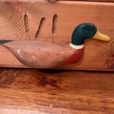 Cedar duck themed 40”l x 17”d 14”t wood chest