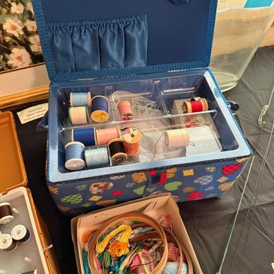 Lot of Sewing Stuff - 2 Baskets full & 1 box