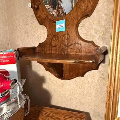 Wooden Hall Tree style Wall Mirror 25”w x 49”t
