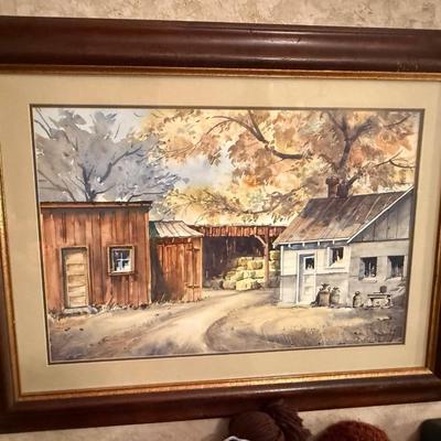 Original Watercolor by Lyle Ball in Wooden Frame