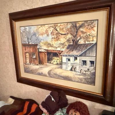 Original Watercolor by Lyle Ball in Wooden Frame