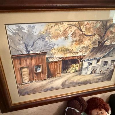 Original Watercolor by Lyle Ball in Wooden Frame