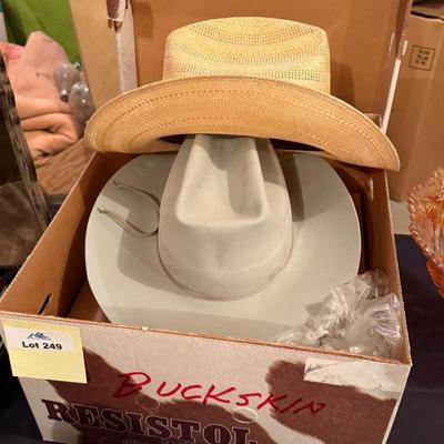 2 Men’s Cowboy Hats - 1 Resistal 7-1/4” Beaver 1 Bailey