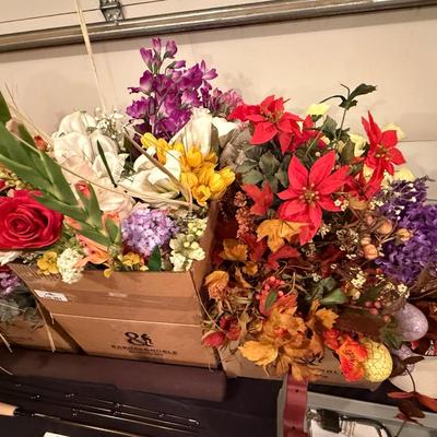 3 Boxes of Faux Flowers -