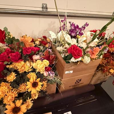 3 Boxes of Faux Flowers -