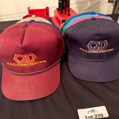 Lot of Vintage Q & D Construction Ball Caps/Hats