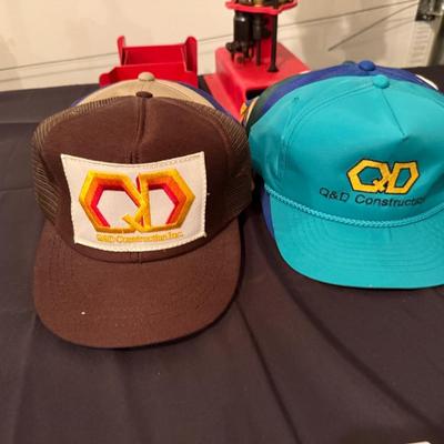 Lot of Vintage Q & D Construction Ball Caps/Hats