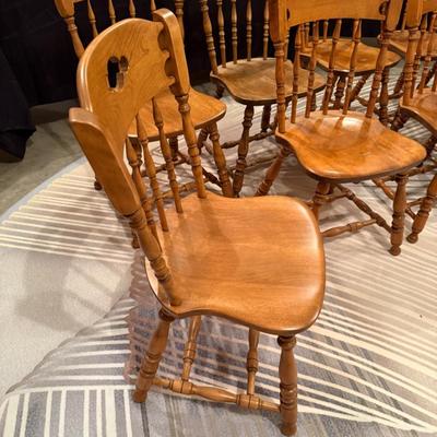 Set of 10 Vintage high back Oak Chairs