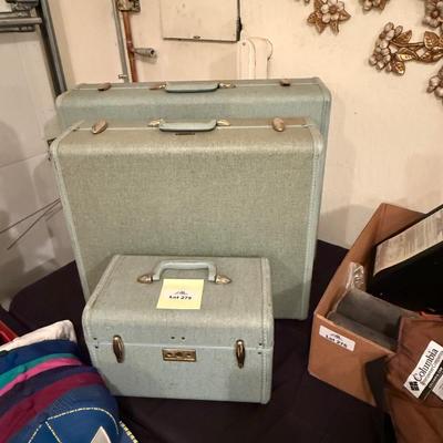 Set of 3 Vintage Blue Samsonite Suitcases