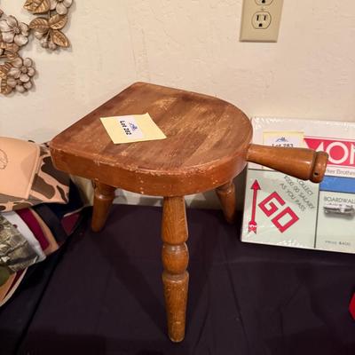 Vintage solid wood boot stand w/handle