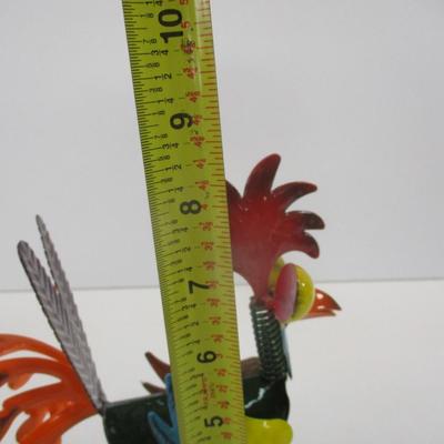 Rustic Rooster Iron Statue Approx 8 1/2" Tall