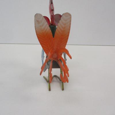 Rustic Rooster Iron Statue Approx 8 1/2" Tall