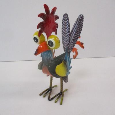 Rustic Rooster Iron Statue Approx 8 1/2" Tall