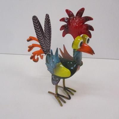 Rustic Rooster Iron Statue Approx 8 1/2" Tall