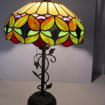 Tiffany Style Multicolor Stained Glass Table Lamp