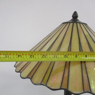 Pleated Tiffany Style Stained Glass Table Lamp
