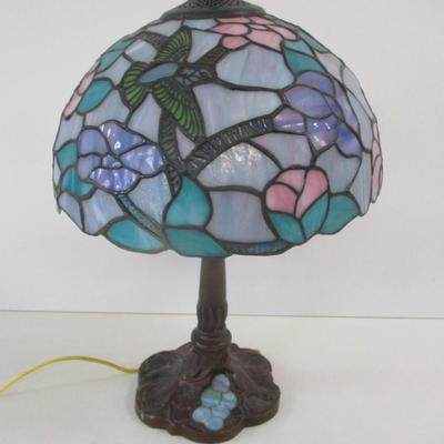Tiffany Style Hummingbird Stained Glass Table Lamp