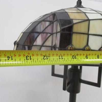 Unusual Shaped Tiffany Style Stained Glass Table Lamp