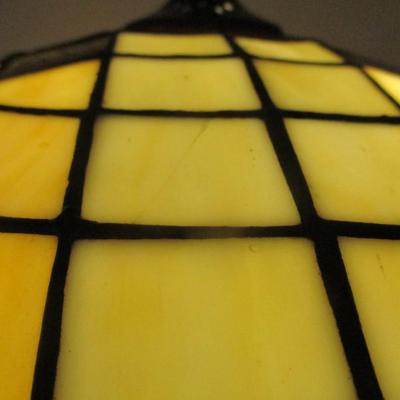Unusual Shaped Tiffany Style Stained Glass Table Lamp