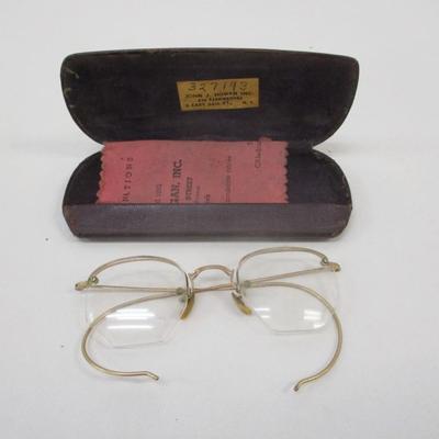 Vintage Metal Wire Eyeglasses With Case