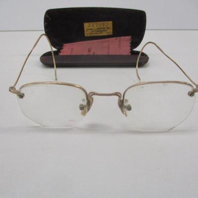 Vintage Metal Wire Eyeglasses With Case