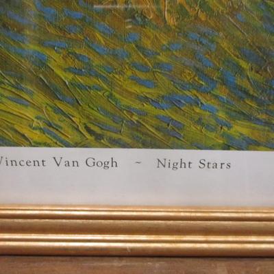 Vincent Van Gogh Night Stars Print 21 1/2" x 17 3/4"