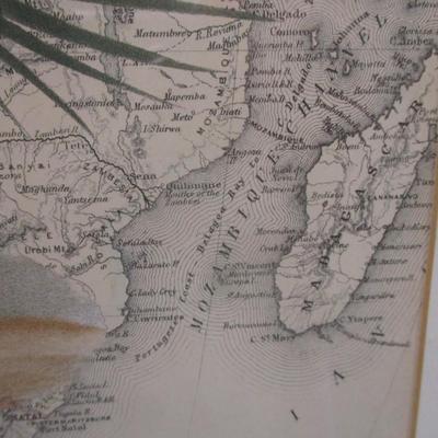 Global View Palm Trees India & Africa Map Prints Approx 23" x 19"