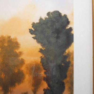 Framed St John Numbered Sunset Print 43 3/4" x 43 1/2"