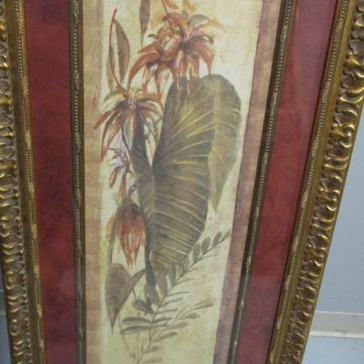 Signed Botanical Art Print Signed Approx 21" x 44"