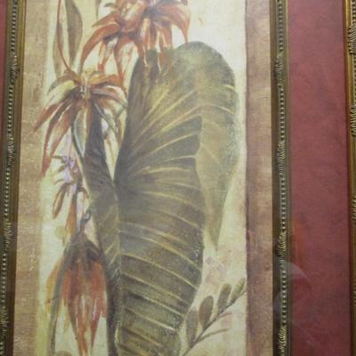Signed Botanical Art Print Signed Approx 21" x 44"