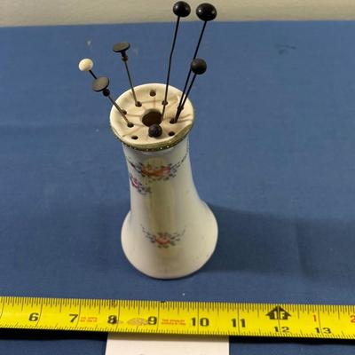 Vintage Hat Pin Holder with Hat Pins