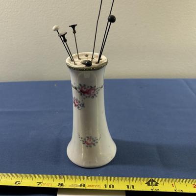 Vintage Hat Pin Holder with Hat Pins