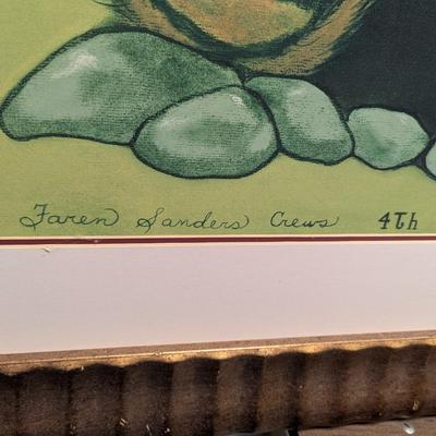 Faren Sanders Crews Framed Smokey Mountain Bear Artwork 51" x 36"