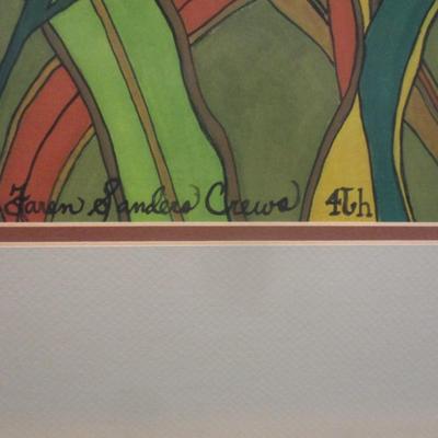 Faren Sanders Crews Framed "Jose's Tears" Lithgraph Artwork 51" 3/4" x 37"