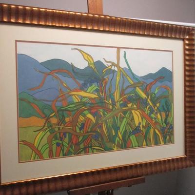 Faren Sanders Crews Framed "Jose's Tears" Lithgraph Artwork 51" 3/4" x 37"