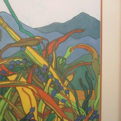 Faren Sanders Crews Framed "Jose's Tears" Lithgraph Artwork 51" 3/4" x 37"