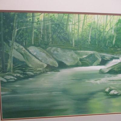 Smokey Mountain River Art Hornbuckle 48" x 29 3/4"