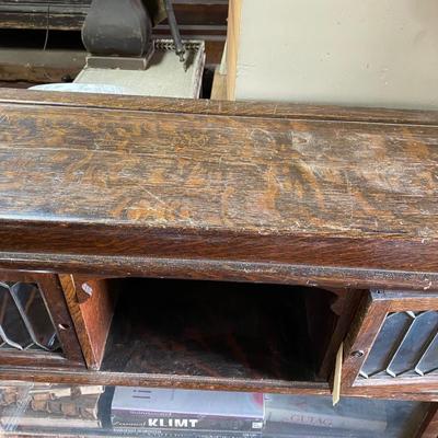 Antique Globe Leaded Cabinet Barrister Bookcase