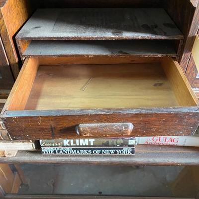 Antique Globe Leaded Cabinet Barrister Bookcase
