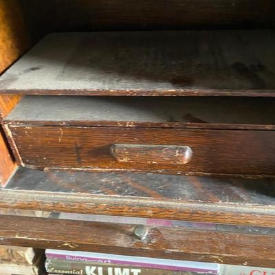Antique Globe Leaded Cabinet Barrister Bookcase