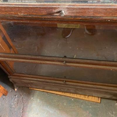 Antique Globe Leaded Cabinet Barrister Bookcase