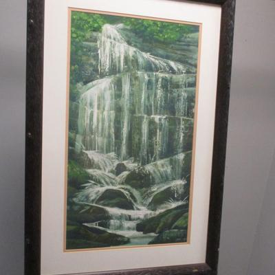 Smokey Mountain River Mingo Falls Art Hornbuckle 23 3/4" x 36"