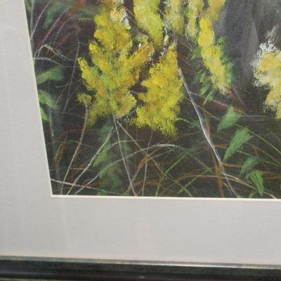 Framed Forest Tree Stump & Plants Art 29" x 41 1/4"