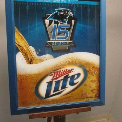 Miller Lite NFL Carolina Panthers Pub Style Mirror 27 3/4" x 33 3/4"