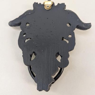 Resin Horned Skull Sheep Head Door Knocker Metal Handle
