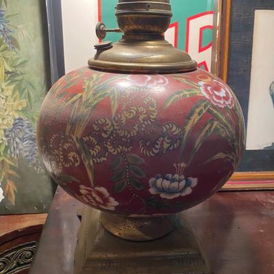 Electric kerosene style metal dual socket lamp