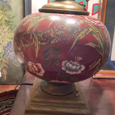 Electric kerosene style metal dual socket lamp