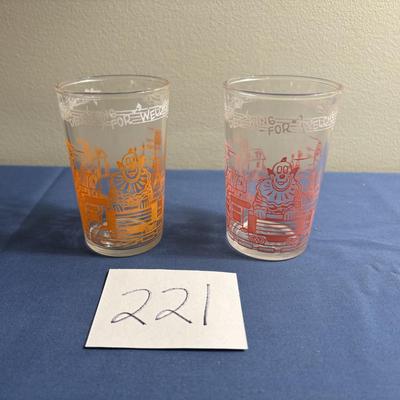 Vintage 1953 Howdy Doody Jelly Glasses