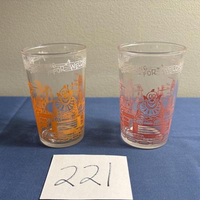 Vintage 1953 Howdy Doody Jelly Glasses