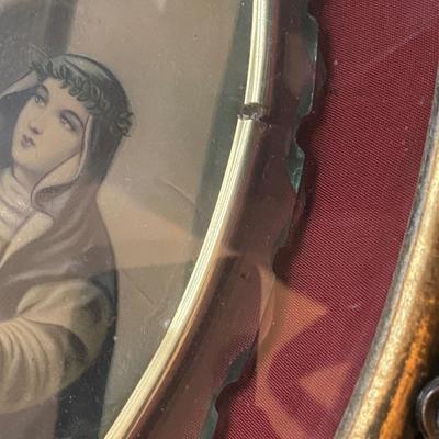 Framed Ave Maria, Glass Dome Cover